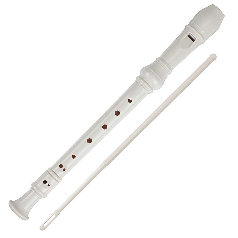 EastyGold Soprano Recorder Descant Flauta Recorder 8 Hole ABS Clarinet German Style Treble flute C Key for Kids Children With Fingering Chart Instructions with Cleaning Rod Bag white - Image 1